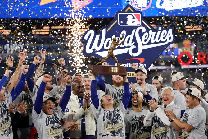 LA Dodgers celebrate their World Series win