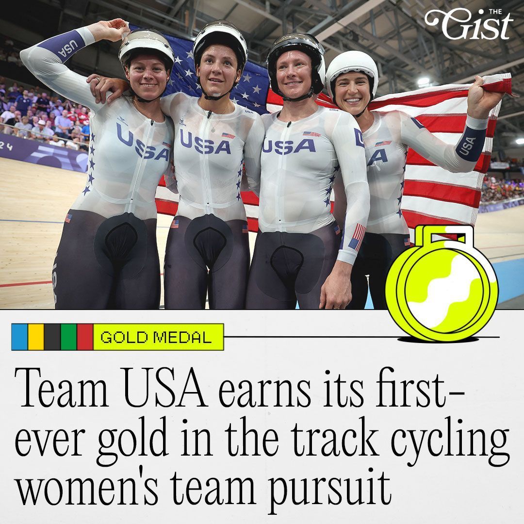 Another gold for Team USA, and this time, it's their first in the women's team pursuit! 🚴‍♀️⁣