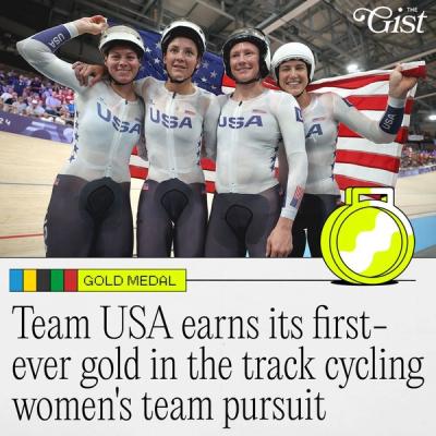 Another gold for Team USA, and this time, it's their first in the women's team pursuit! 🚴♀️
