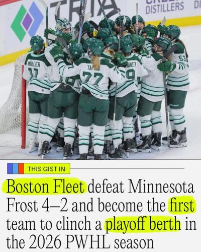 The Fleet are the fastest team in history to secure their PWHL playoff spot. 💪