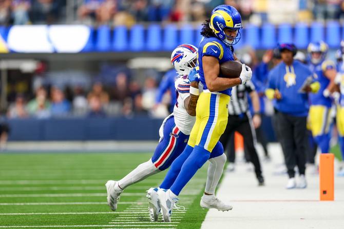 Puka Nacua makes an incredible catch against the Buffalo Bills.
