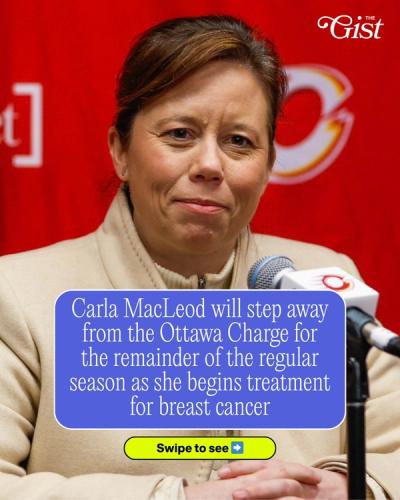 Wishing Carla MacLeod all the best during treatment. 💛