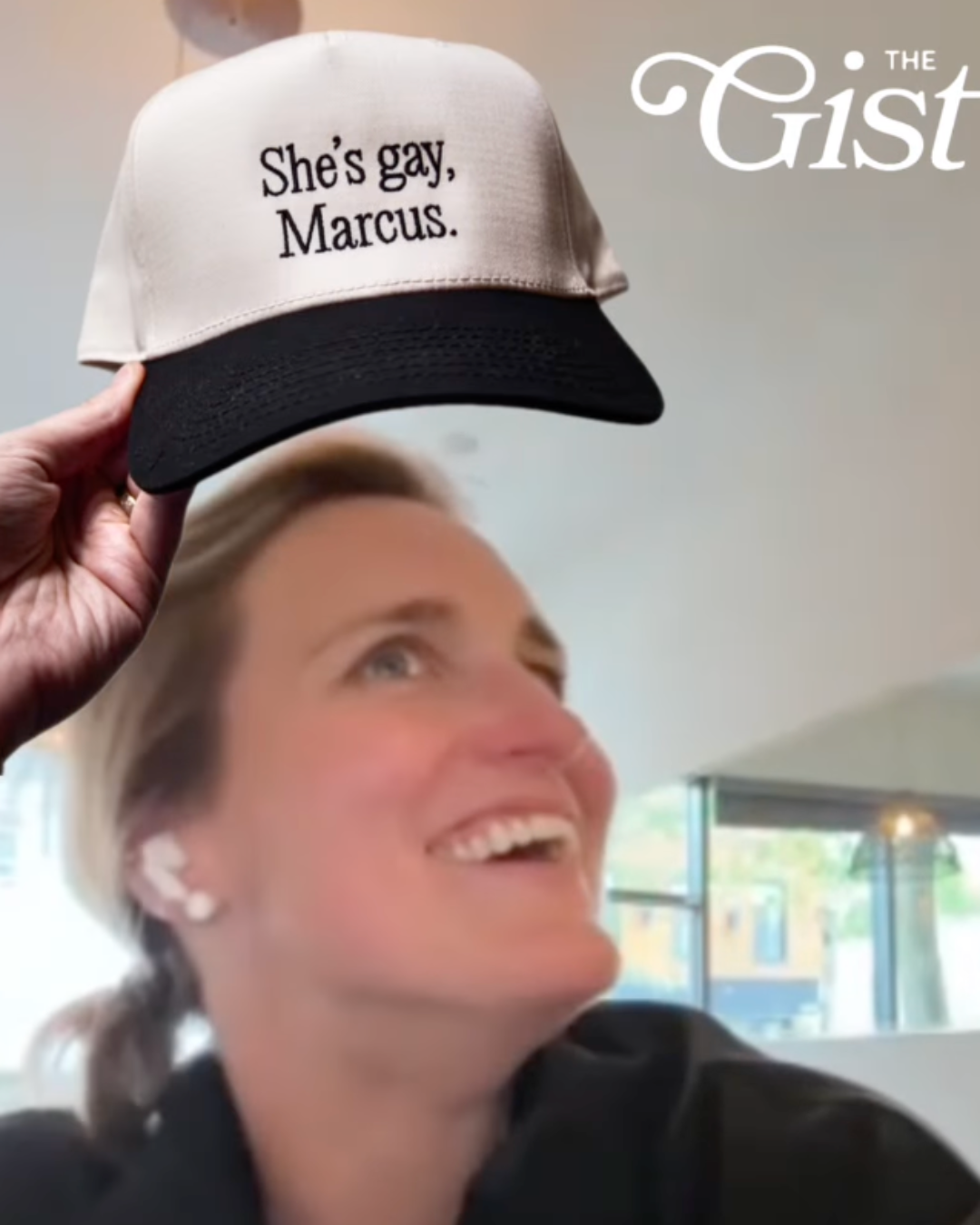 Hockey star Marie-Philip Poulin approves of the "She's gay, Marcus" hat