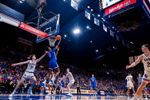NCAA men’s basketball conference titles come into focus with No. 7 Kansas’ upset loss