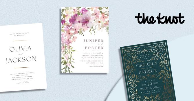 An assortment of wedding invitations