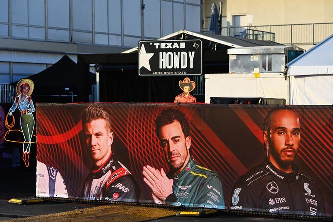 A general view of the paddock entrance during previews ahead of the F1 Grand Prix of United States at Circuit of The Americas