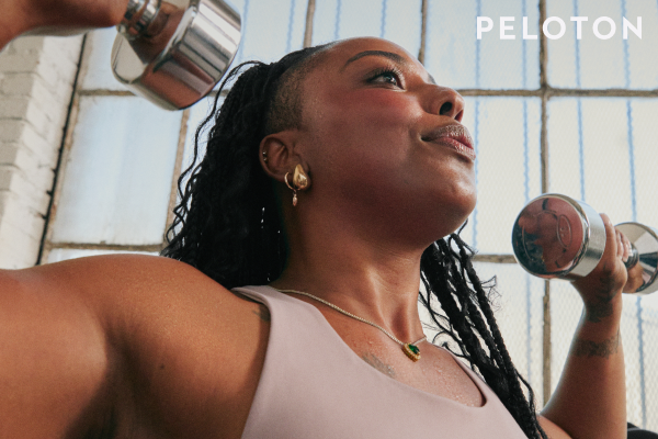 A woman lifting weights