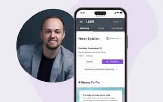 Kyle Talcott from Uplift with a screenshot of the Uplift App
