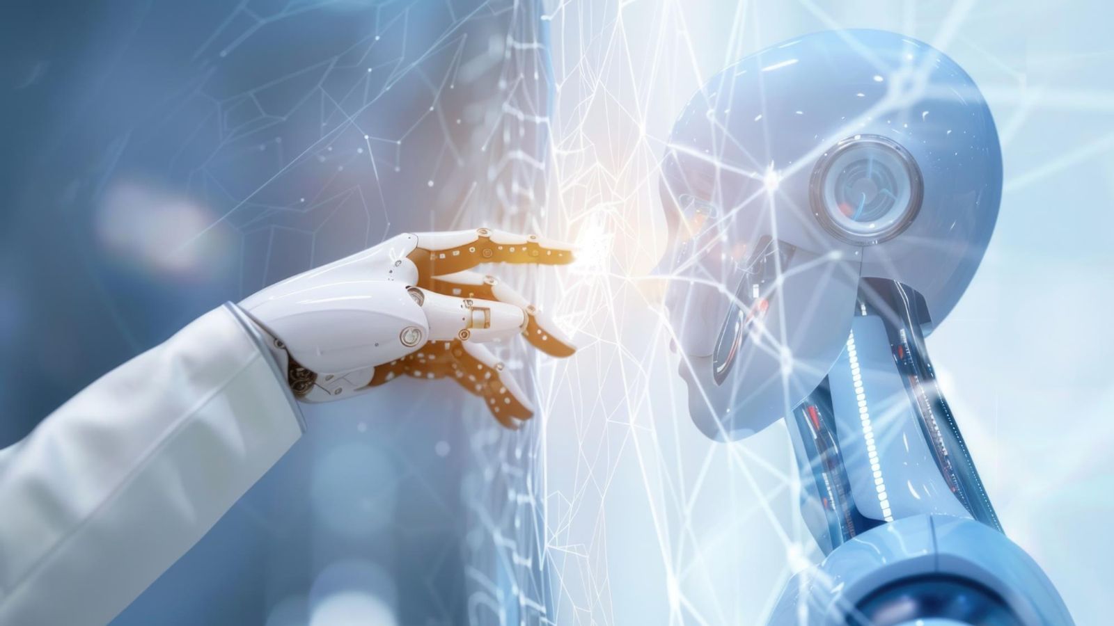 Robotic hand holding stethoscope