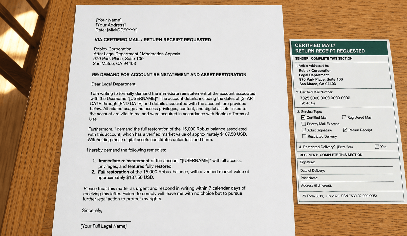 how to sue roblox