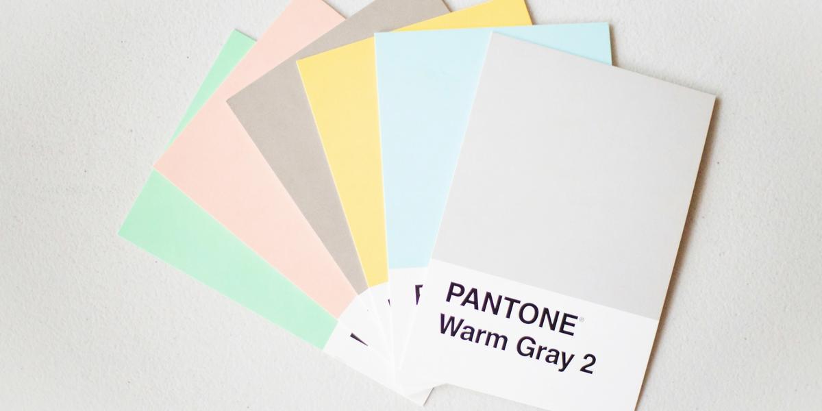 Cartões com as paletas de cores