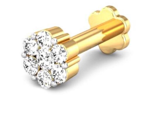 Floral blossom diamond nosepin by Venus Jewellers