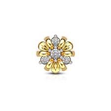 Eight-petal floral diamond nosepin by Venus Jewellers