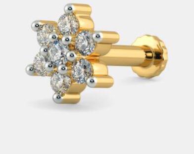 Petal floral diamond nosepin by Venus Jewellers