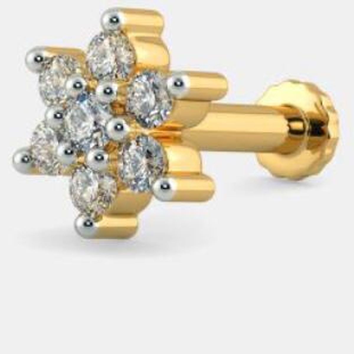 Petal floral diamond nosepin by Venus Jewellers