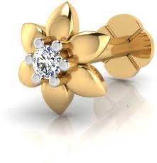 Six-petal floral diamond nosepin by Venus Jewellers