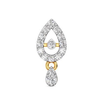 Dangling teardrop diamond nosepin by Venus Jewellers