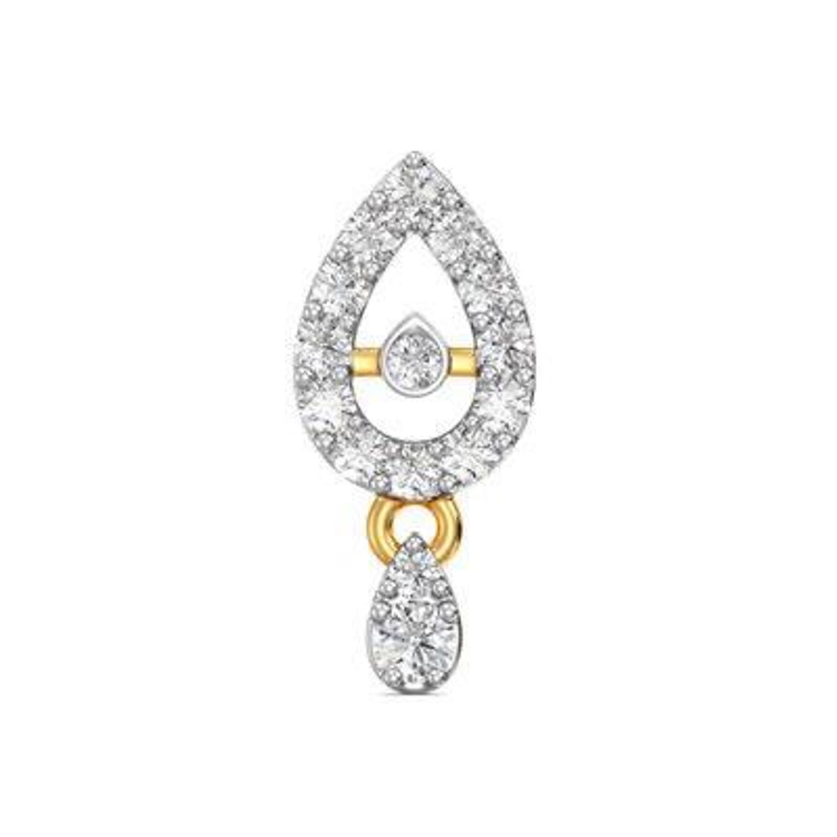 Dangling teardrop diamond nosepin by Venus Jewellers