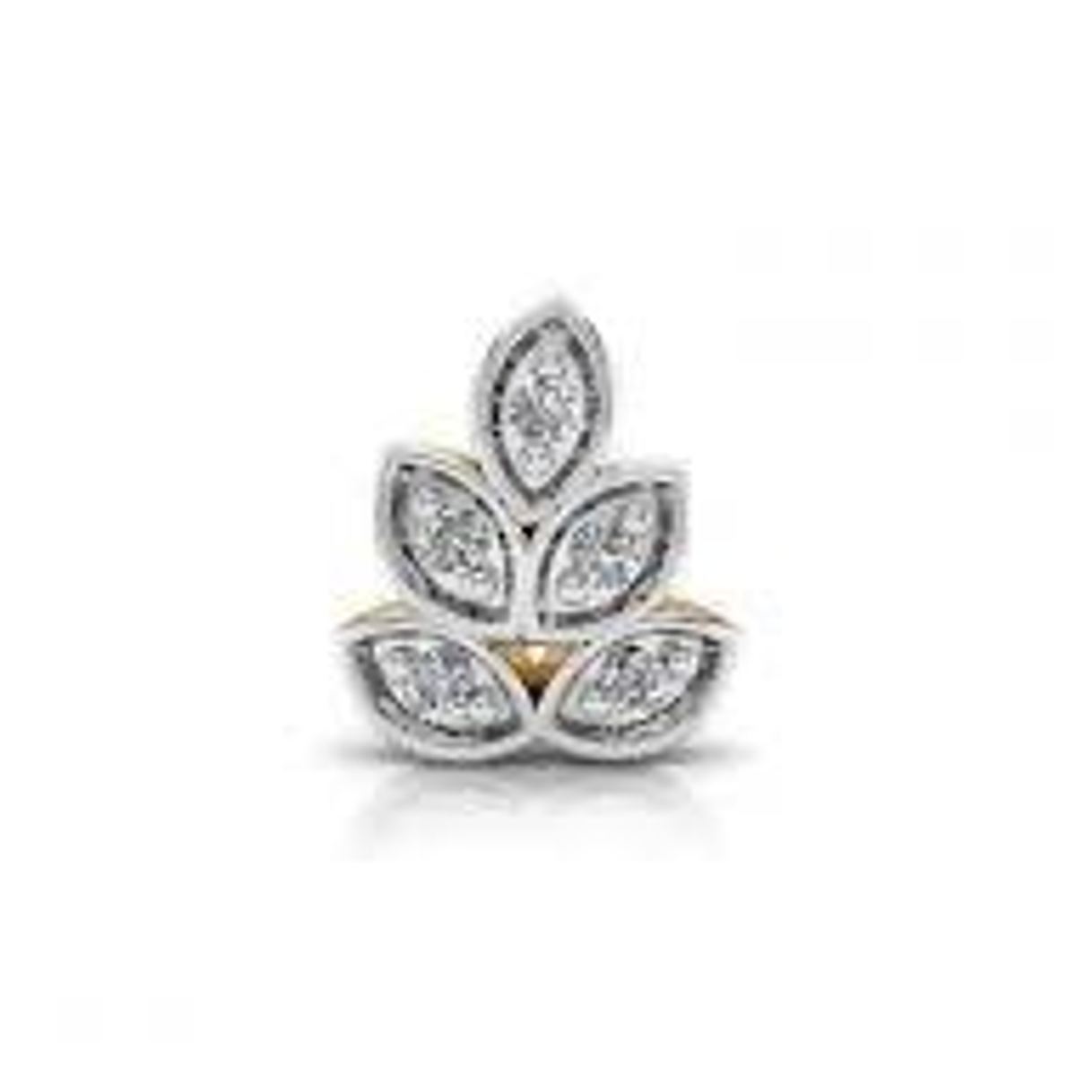 Tiered leaf diamond nosepin by Venus Jewellers