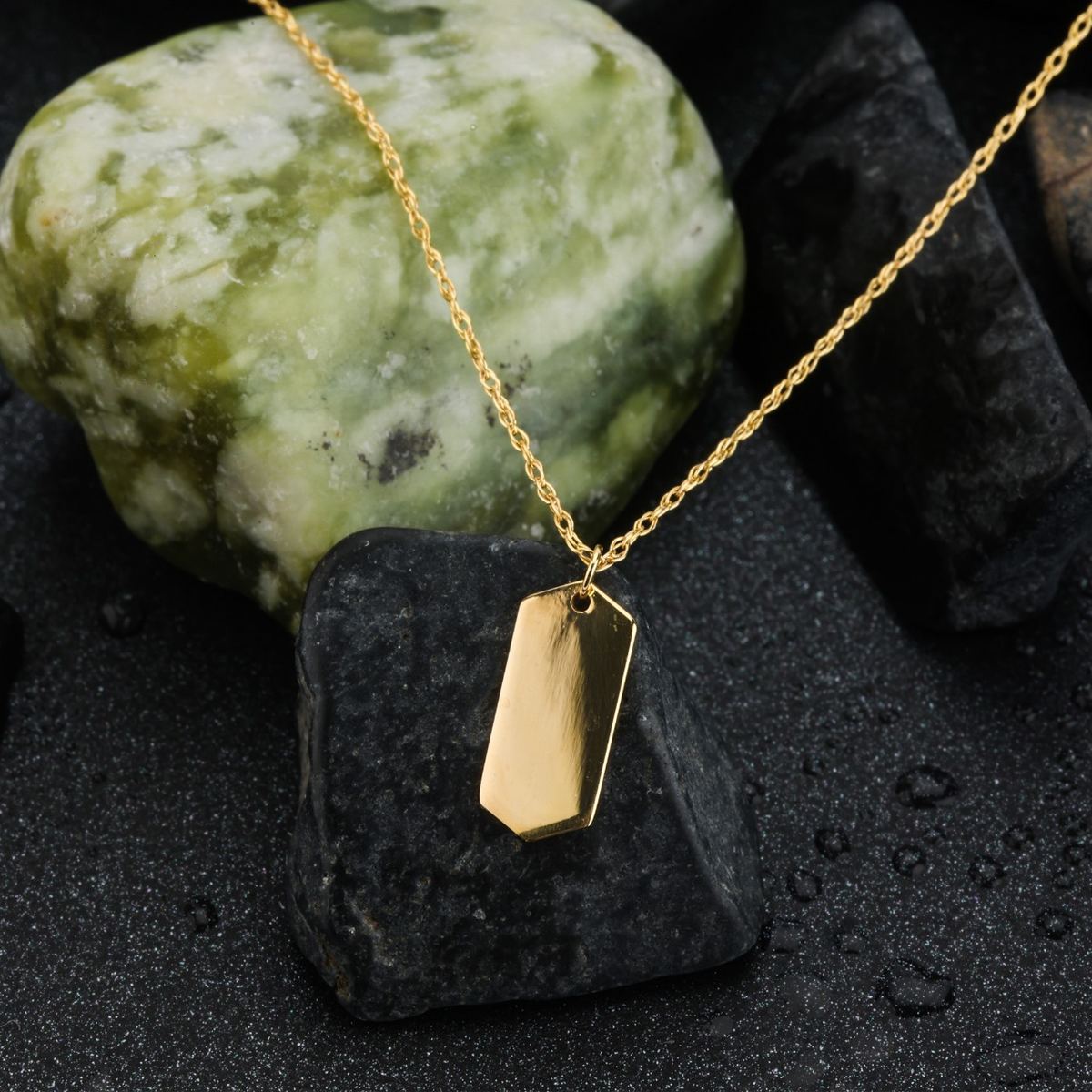18K gold gold tag pendant