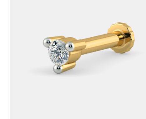 Solitaire diamond nosepin in yellow gold by Venus Jewellers