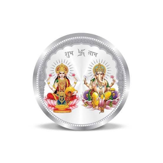 Laxmi Ganesh Silver Coin.