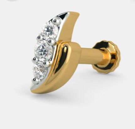 Curved arc diamond nosepin by Venus Jewellers