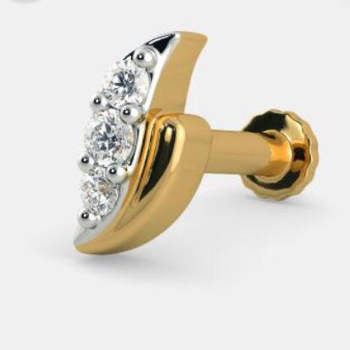 Curved arc diamond nosepin by Venus Jewellers