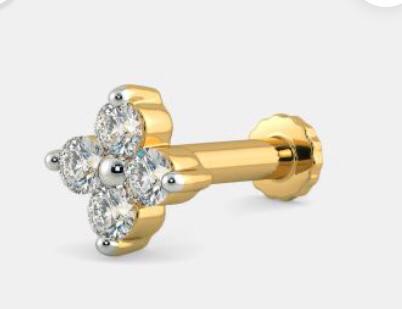 Quatrefoil diamond nosepin by Venus Jewellers