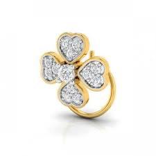 Clover heart diamond nosepin by Venus Jewellers