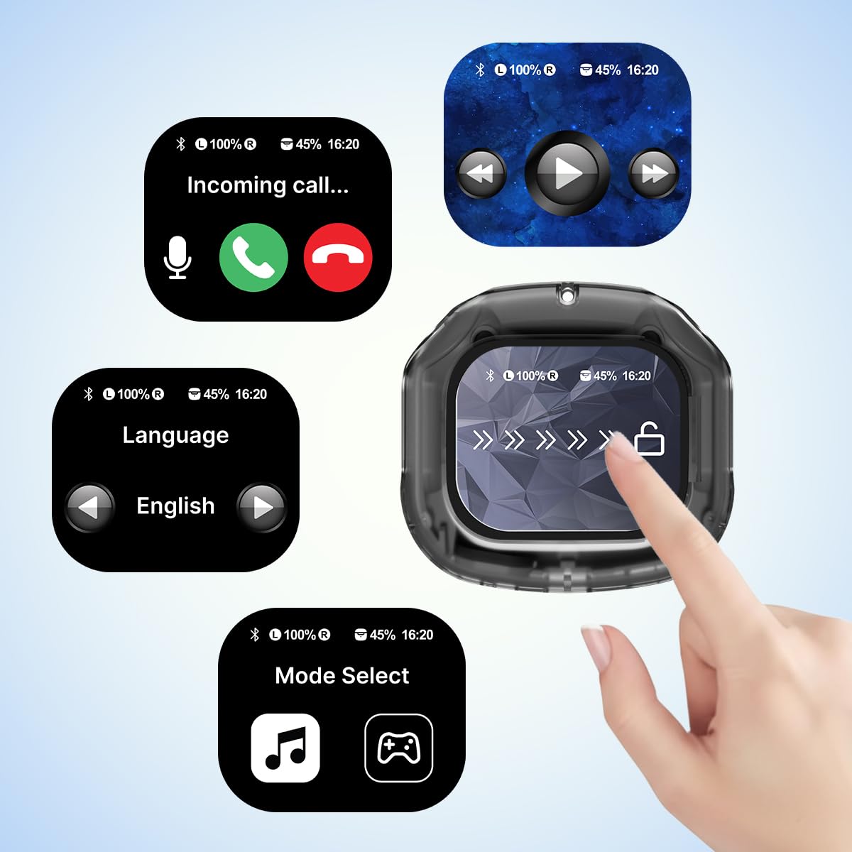 pTron Smart Touch Display Ear Buds - 4