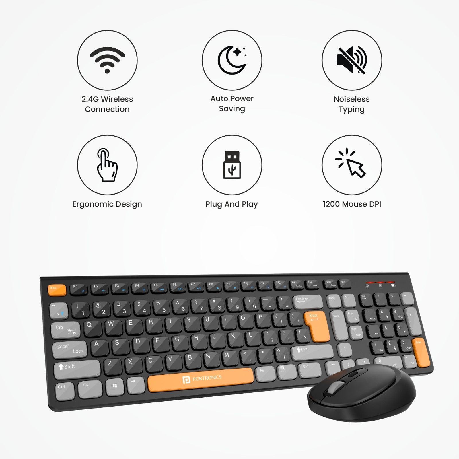 Portronics Key7 Combo Mouse Combo Set | Wireless - 2