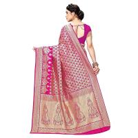 Yashika Women's Trendy Banarasi Kanjivaram Silk Saree with Blouse Material - 4