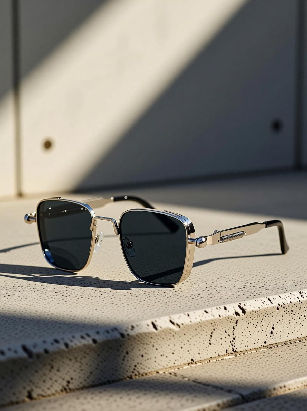 YOUTH CLUB Toughened Glass Lens Retro Square Sunglasses For Men - 2