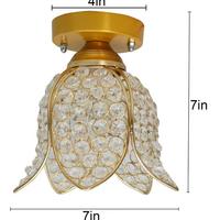 HOMESAKE Lotus Crystal Flush Mount Ceiling Light - 4