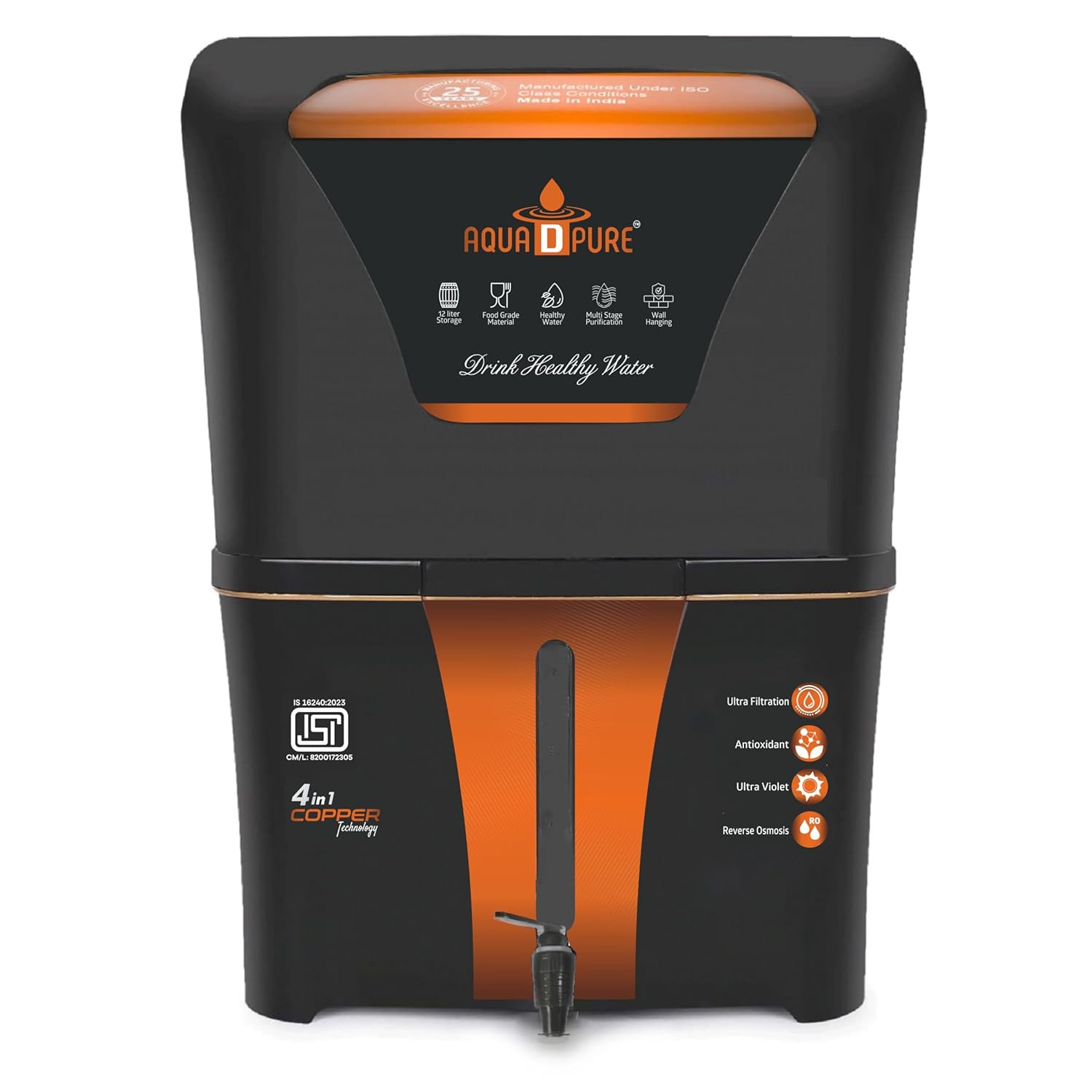 AQUA D PURE 4 in 1 Copper RO Water Purifier