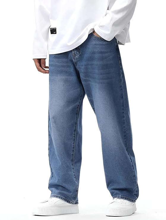 Ben Martin Men Baggy Jeans | Loose Fit High Rise Denim - 5