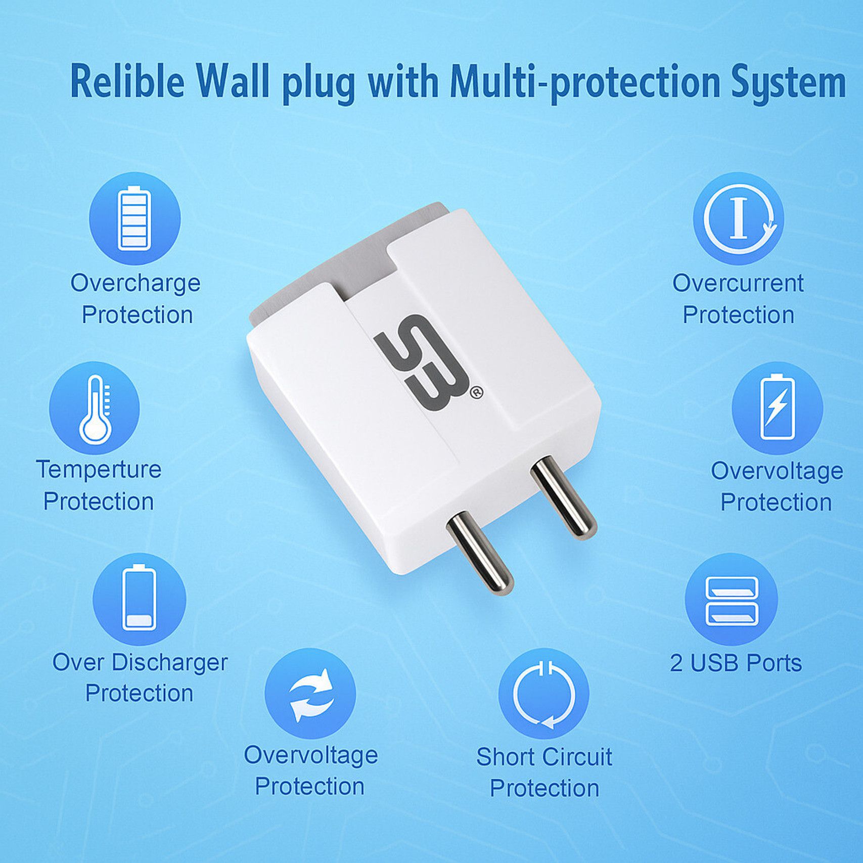 Shopbucket 12 W 3.4 A Wall Charger - 3
