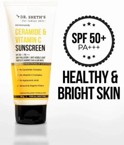 Dr. Sheth’s Sunscreen Ceramide & V-C, SPF 50+ Pa+++ All Skin Types