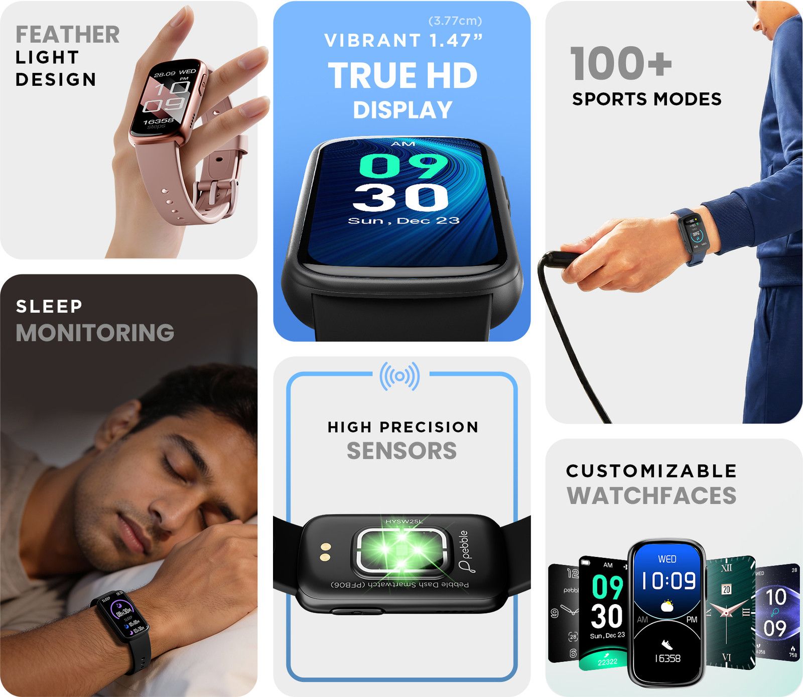 Pebble Dash Fitness Band Activity & Health Tracking, Sleep Tracking - 2