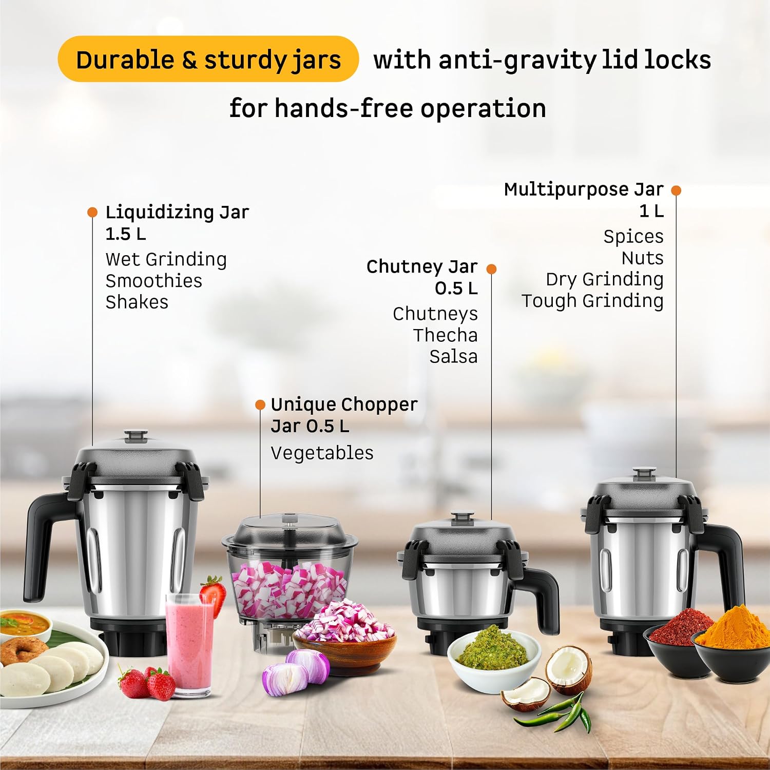 Atomberg Zenova Mixer Grinder For Kitchen - 5