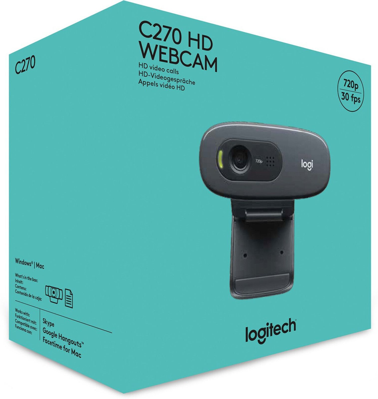 Logitech HD Webcam C270 (Black) - 4