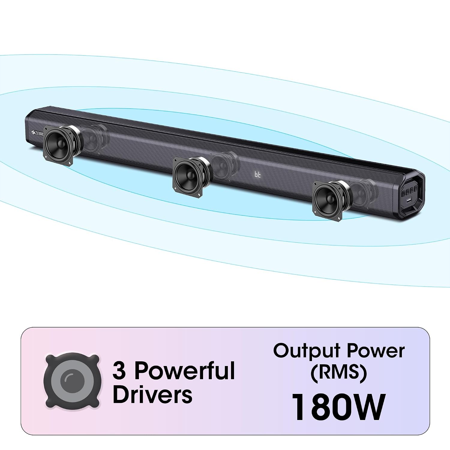 Zebronics 400 Watts Soundbar, Dual Rear Satellites, Triple Driver Soundbar - 6