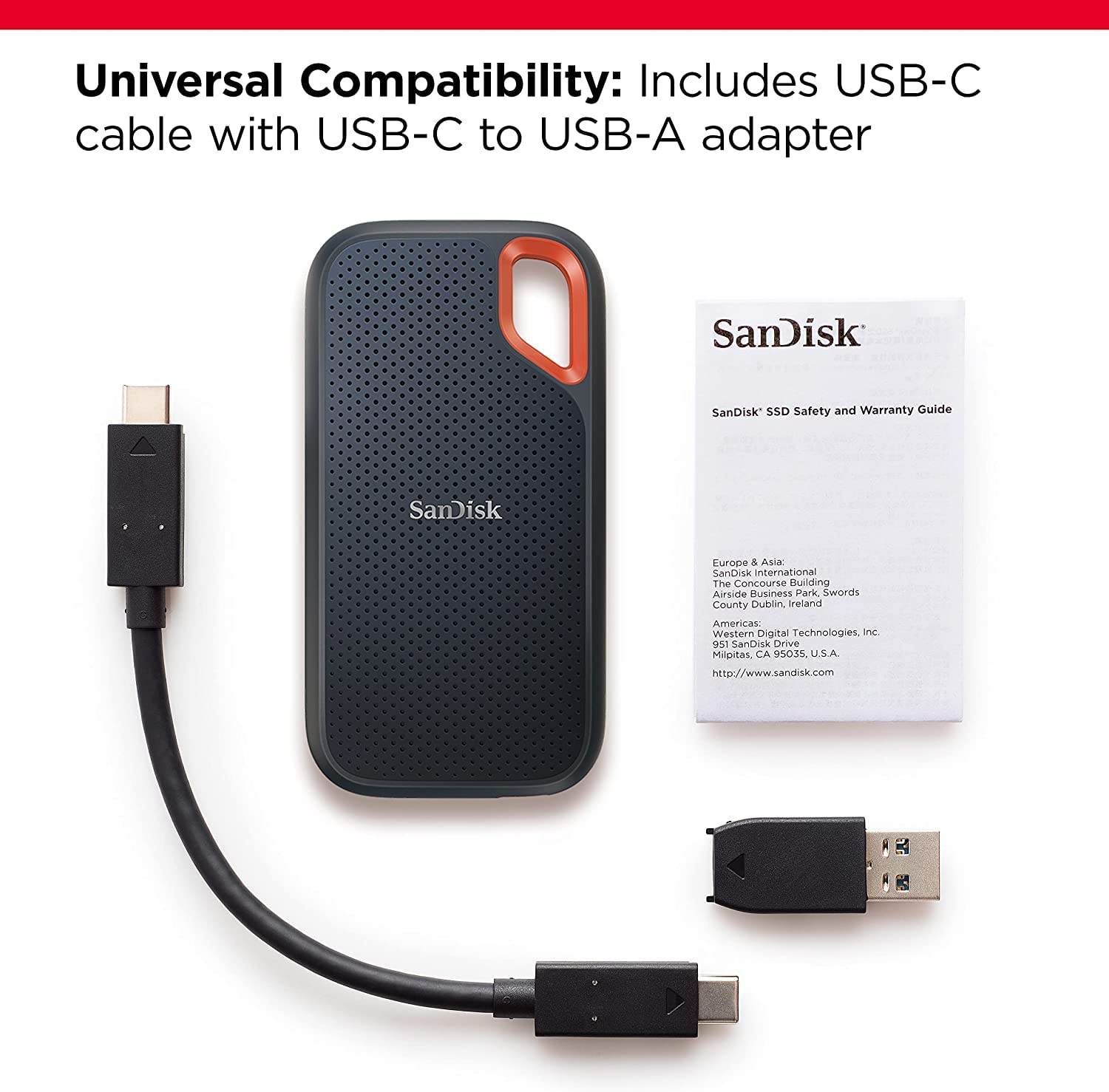 SANDISK Extreme 1TB Portable External SSD - 3