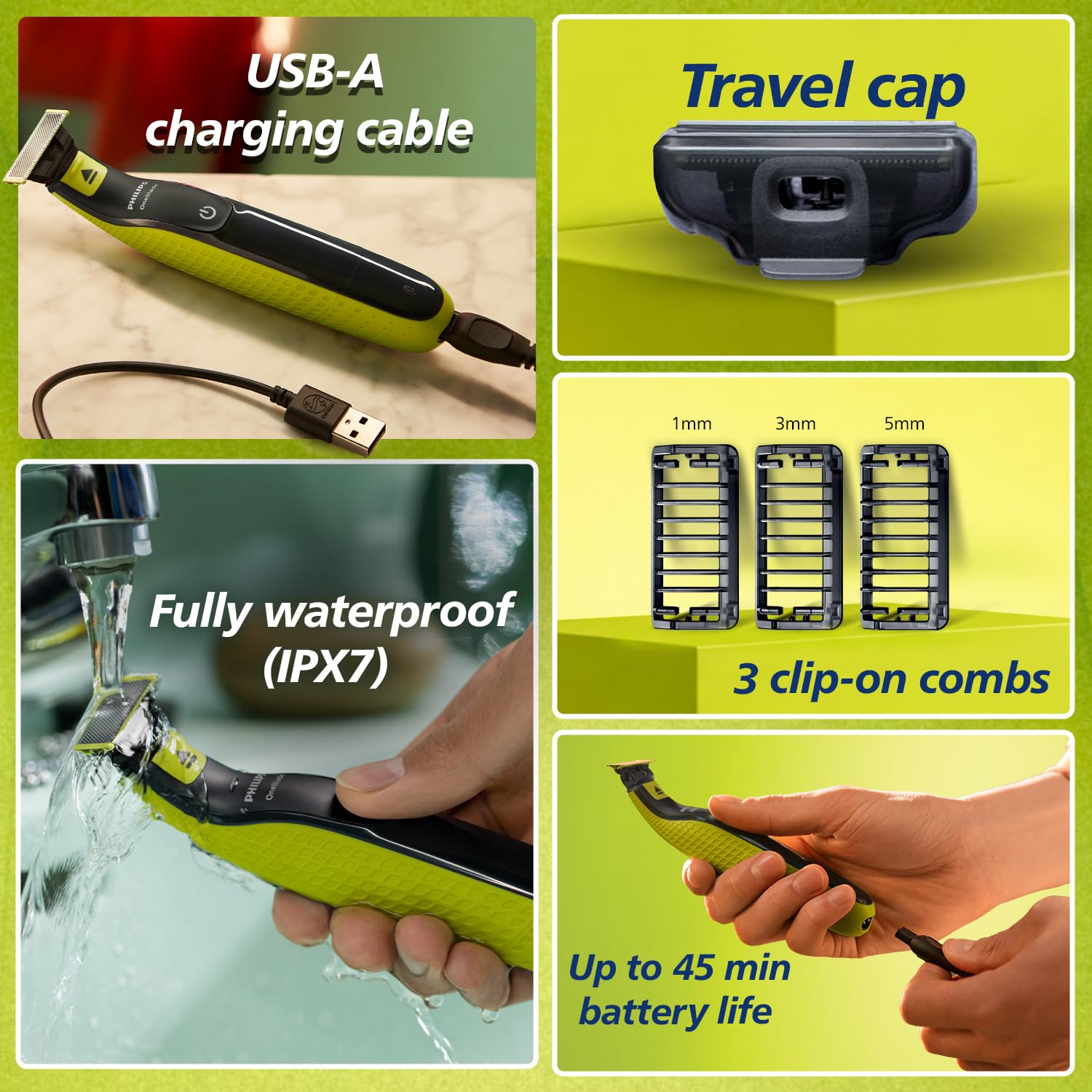 Philips OneBlade Turbo2X Hybrid Trim Electric Trimmer for Men - 2