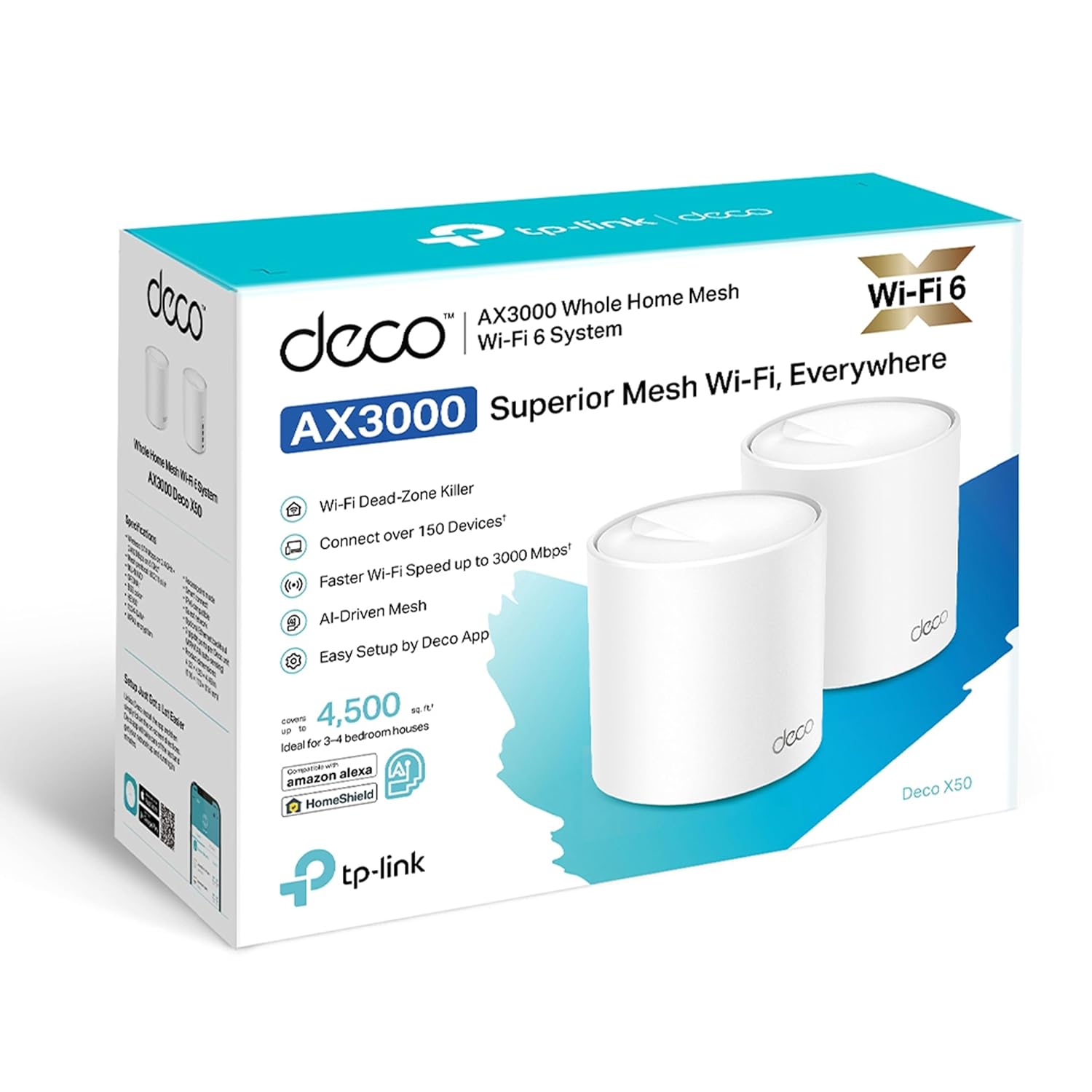 TP-Link Deco X50(2-Pack) AX3000 Coverage-4500ft² - 5