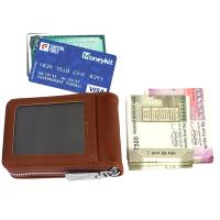 Storite PU Leather Card Holder Money Wallet, Lightbrown - 6