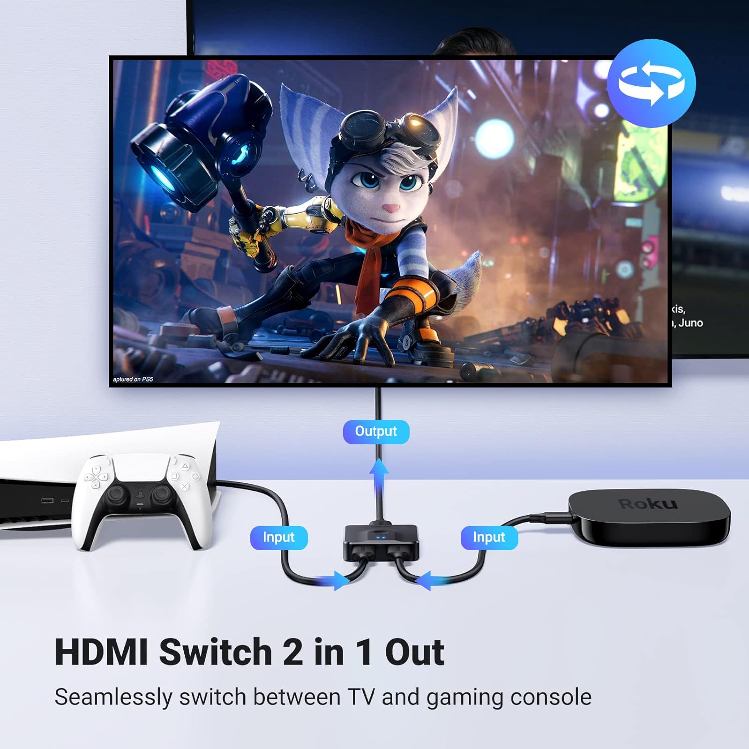 UGREEN HDMI Switch 2 in 1 Out, 4K@60Hz, Bi-Directional, HDR, 3D - 2