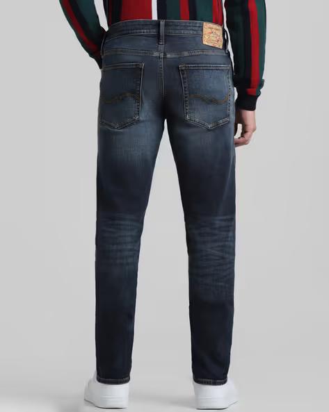 JACK & JONES Men Washed Slim Fit Jeans Insert Pockets - 3