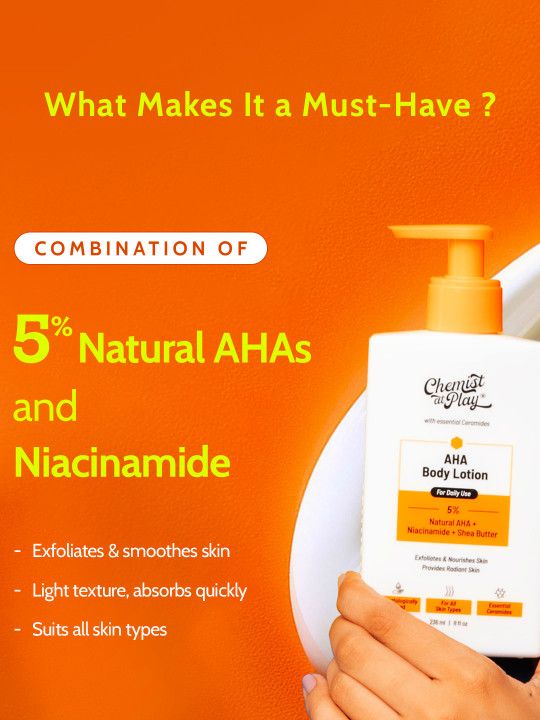 Chemist at Play Niacinamide & Shea Butter AHA Body Lotion For Exfoliate Dead Skin - 3